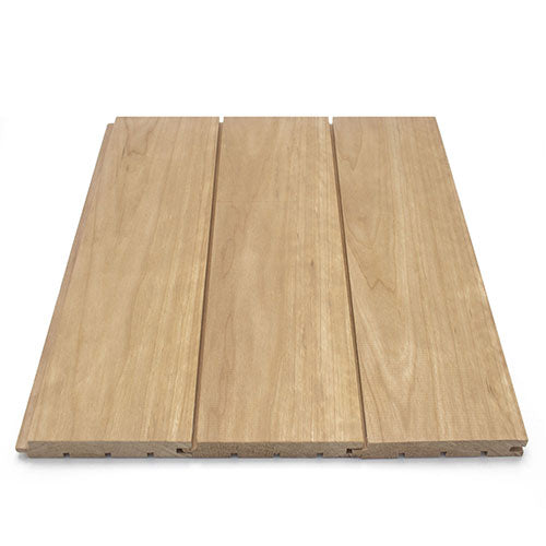PROSAUNAS Thermo-Aspen Sauna Wall Cladding 1" x 5" Thermally Modified Tongue & Groove Nickel Gap STS4