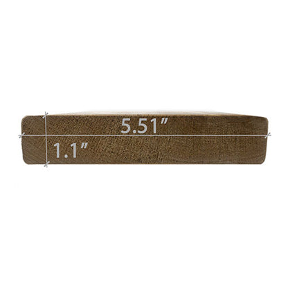 PROSAUNAS Thermo-Aspen Sauna Bench Material 2" x 6" Thermally Modified Smooth 4-Side Eased Edges SHP