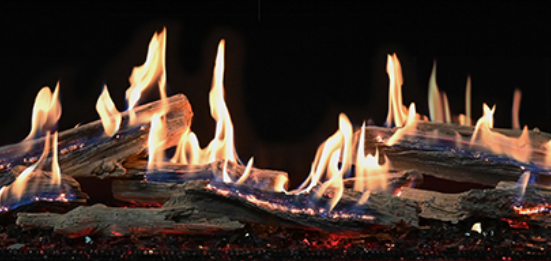 Grand Canyon Gas Logs Bedrock Vented Traditional Drop-In Burner, 48” to 72” | Flame Style