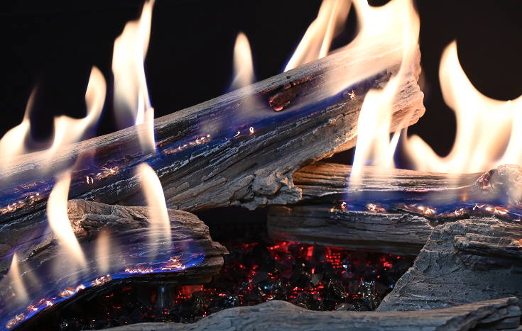 Grand Canyon Gas Logs Bedrock Vented Traditional Drop-In Burner, 48” to 72” | GlowFire Technology Flame