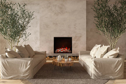 Amantii Traditional Bespoke - 33" Indoor / Outdoor Electric Insert featuring Thermostatic Remote, WiFi capable and a Selection of Media Options -TRD-33-BESPOKE
