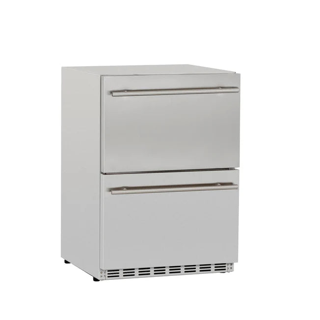 TrueFlame 24" 5.3c Deluxe Outdoor Rated 2-Drawer Fridge - AMD-RFR-24D-R-A