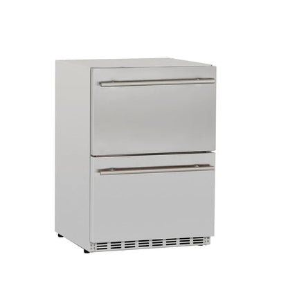 TrueFlame 24" 5.3c Deluxe Outdoor Rated 2-Drawer Fridge - AMD-RFR-24D-R-A