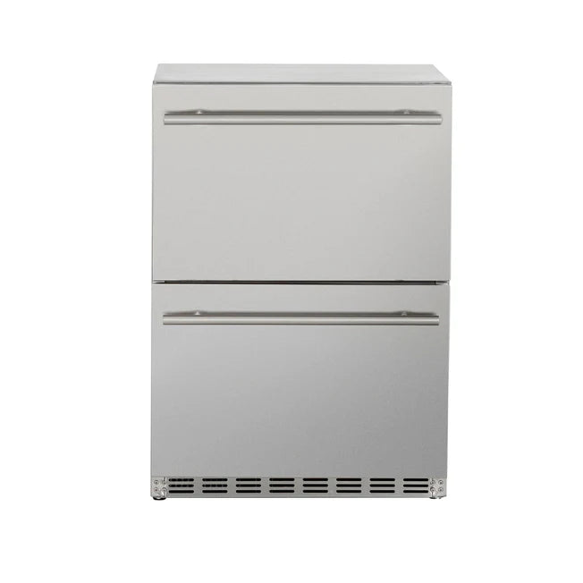 TrueFlame 24" 5.3c Deluxe Outdoor Rated 2-Drawer Fridge - AMD-RFR-24D-R-A