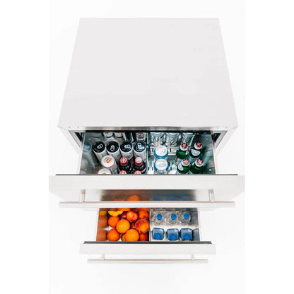 TrueFlame 24" 5.3c Deluxe Outdoor Rated 2-Drawer Fridge - AMD-RFR-24D-R-A