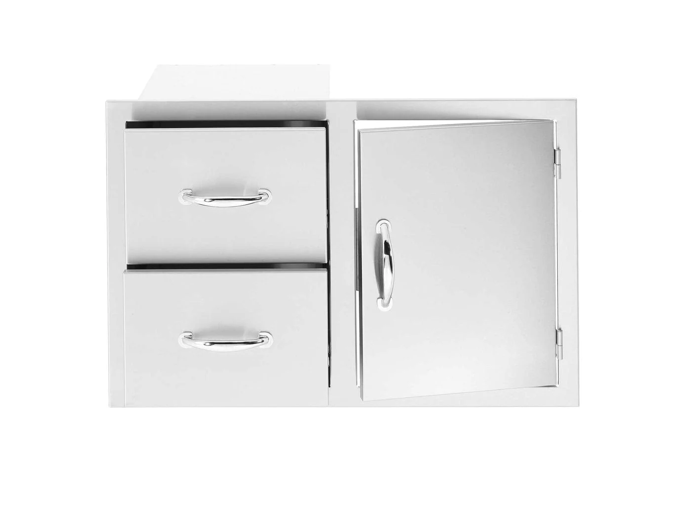 TrueFlame 33" 2-Drawer & Access Door Combo Masonry Frame Return - TF-DC2-33M-A