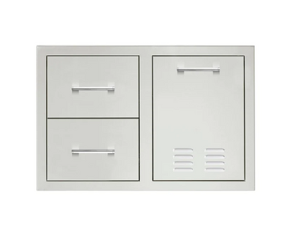 TrueFlame 33" 2-Drawer & Vented LP Tank Pullout Drawer Combo - TF-DC2-33LP-A