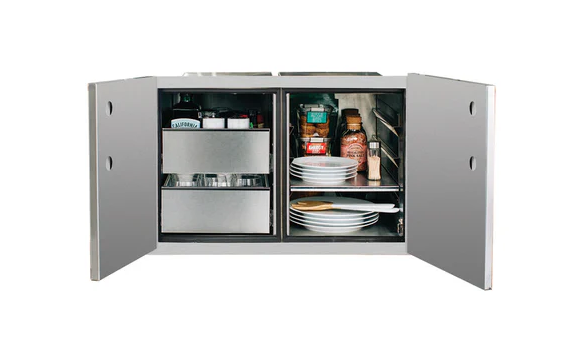 TrueFlame 36" 2-Drawer Dry Storage Pantry & Enclosed Cabinet Combo - TF-DP-36DC-A