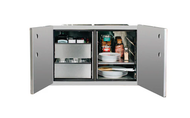 TrueFlame 36" 2-Drawer Dry Storage Pantry & Enclosed Cabinet Combo - TF-DP-36DC-A