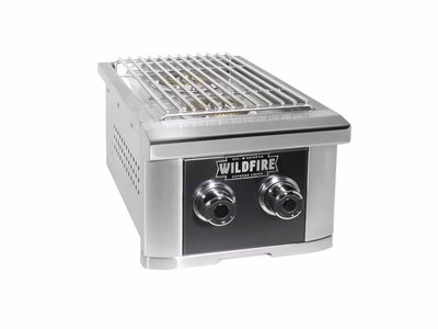 Wildfire Ranch 14" Black 304 Stainless Steel Double Side Burner - Propane - WF-DBLSBRN-RH-LP