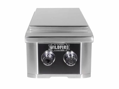 Wildfire Ranch 14" Black 304 Stainless Steel Double Side Burner - Propane - WF-DBLSBRN-RH-LP