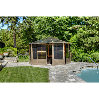 Gazebo Penguin Florence Solarium 12 Ft. x 12 Ft. in Sand - 41212-12