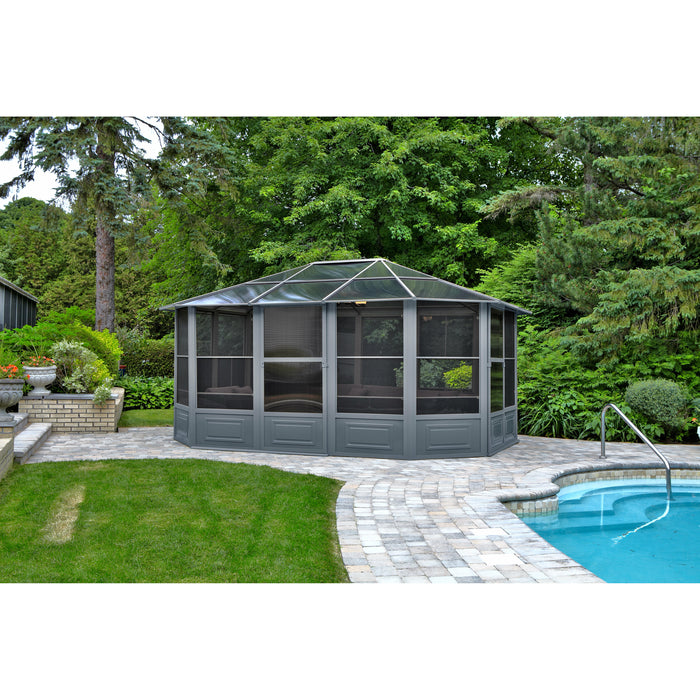 Gazebo Penguin Florence Solarium 12 Ft. x 15 Ft. in Slate - 41215-32