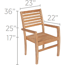 Image of Royal Teak Collection Avant Stacking Chair - AVTSC