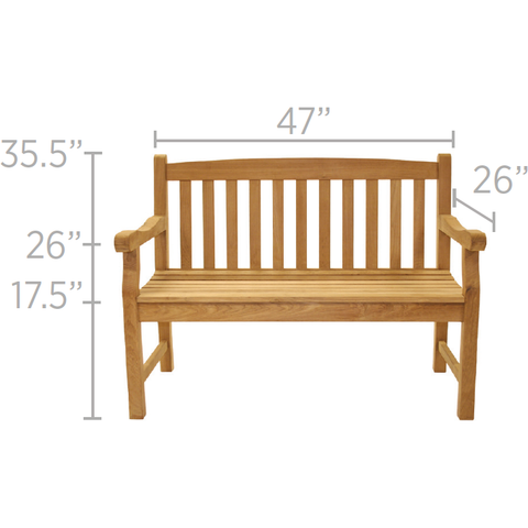 Image of Royal Teak Collection Classic Two-Seater Bench - CC2S