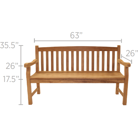 Image of Royal Teak Collection Classic Three-Seater Bench - CC3S