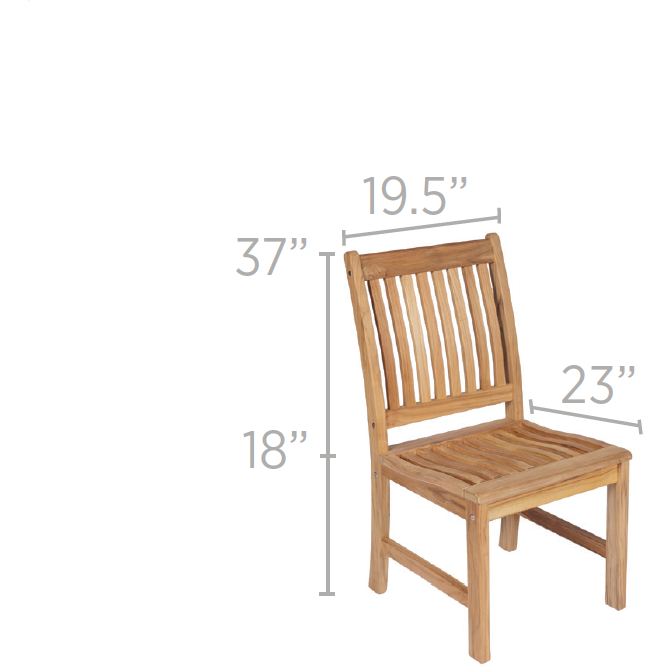 Royal Teak Collection Compass Teak Side Chair - COMSC