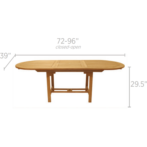 Image of Royal Teak Collection 72/96 Family Expansion Table Oval - FEO8
