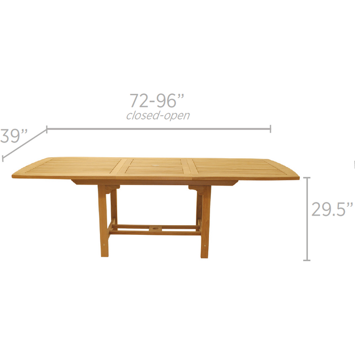 Royal Teak Collection 72/96 Family Expansion Table Rectangular  - FER8