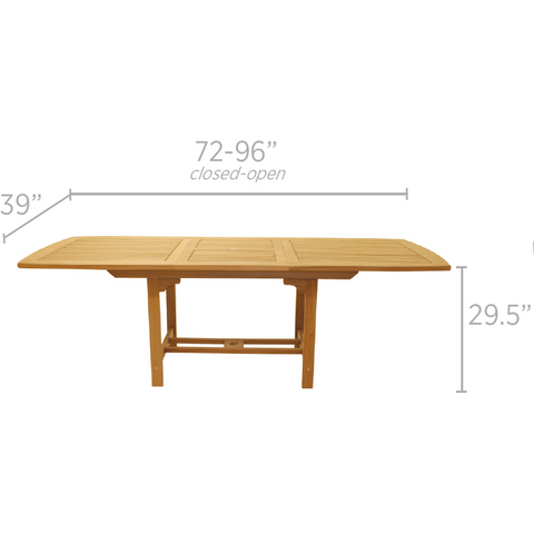 Image of Royal Teak Collection 72/96 Family Expansion Table Rectangular  - FER8