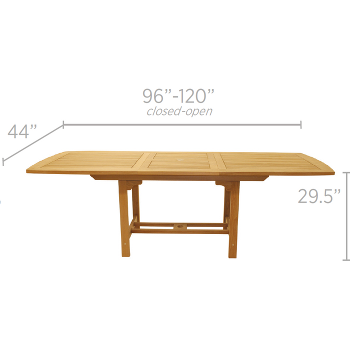 Royal Teak Collection 96/120 Family Expansion Table-Rectangular - FER10