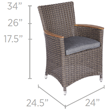 Image of Royal Teak Collection Helena Chair Gray / Gray Cushion - HEFWGR