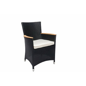 Royal Teak Collection Helena Chair Black / White Cushion - HEFWBL