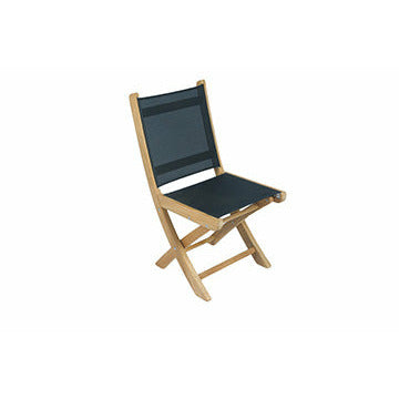 Image of Royal Teak Collection Sailmate Folding Side Chair-Black Sling - SMSB