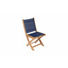 Royal Teak Collection Sailmate Folding Side Chair-Navy Sling - SMSN