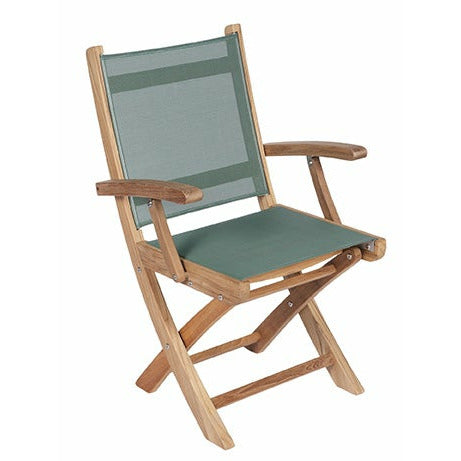 Image of Royal Teak Collection Sailmate Folding Arm Chair-Moss Sling - SMCM