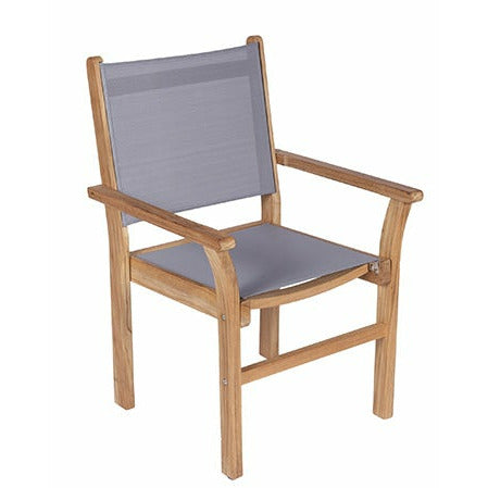 Image of Royal Teak Collection Captiva Sling Stacking Chair-Gray - CAPG