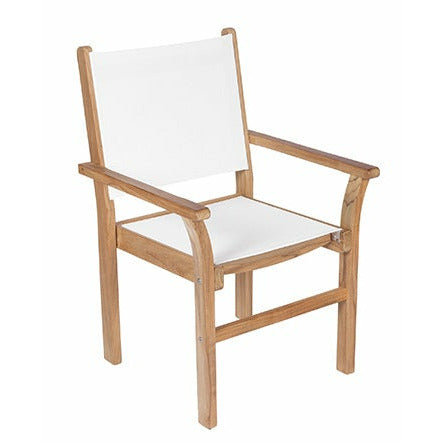Image of Royal Teak Collection Captiva Sling Stacking Chair-White - CAPW
