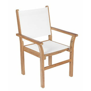 Royal Teak Collection Captiva Sling Stacking Chair-White - CAPW