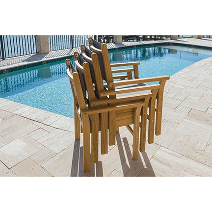 Image of Royal Teak Collection Captiva Sling Stacking Chair-Gray - CAPG