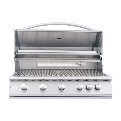 RCS 40" Premier Built-In Grill, 5-Burner w/ Rear Infrared & Grill Lights – Natural Gas – RJC40AL