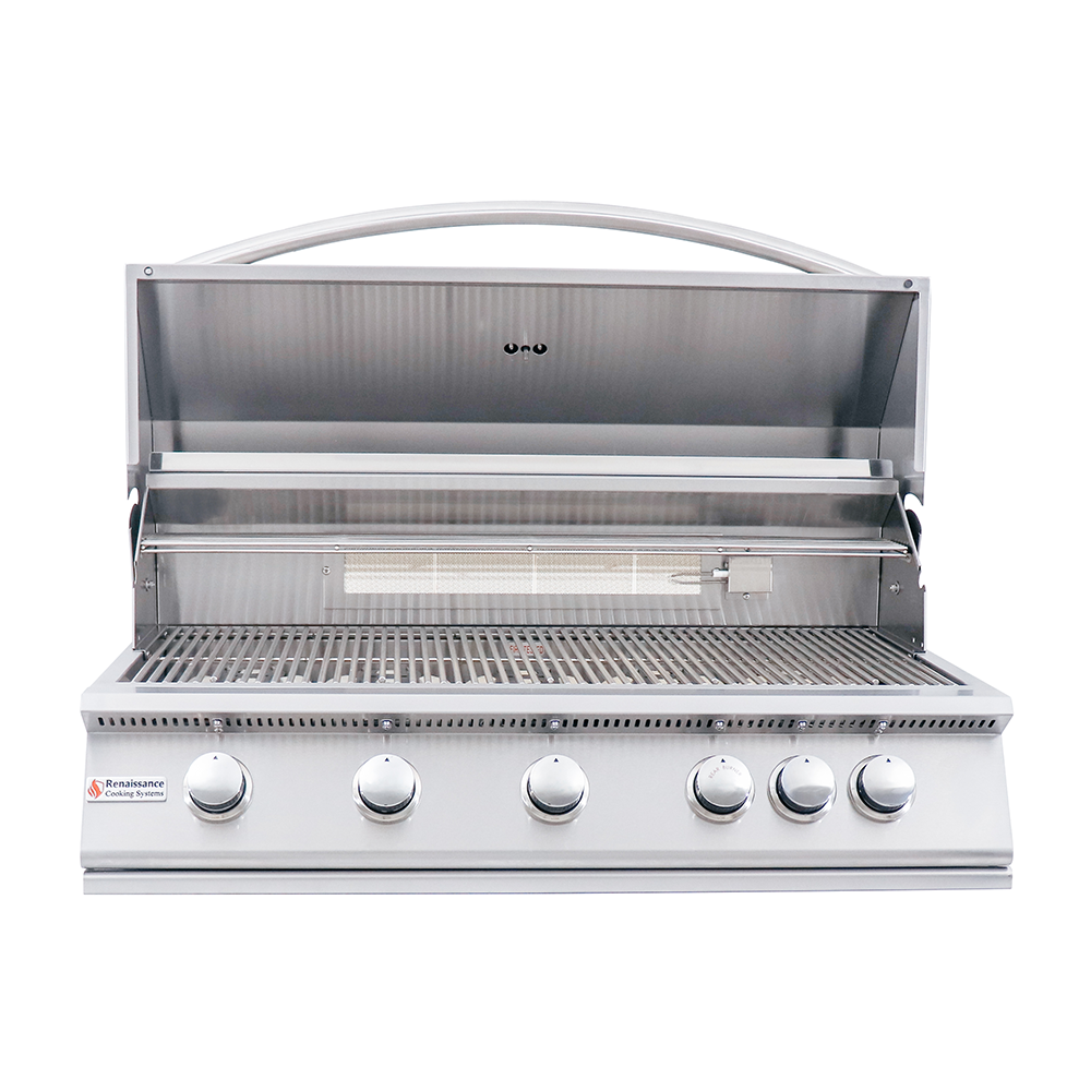 RCS 40" Premier Built-In Grill, 5-Burner w/ Rear Infrared – Propane – RJC40A LP