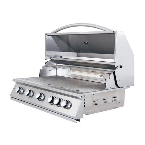 Image of RCS Premier Series 40-Inch 5-Burner Built-In Propane Gas Grill With Rear Infrared Burner & Grill Lights - RJC40ALLP