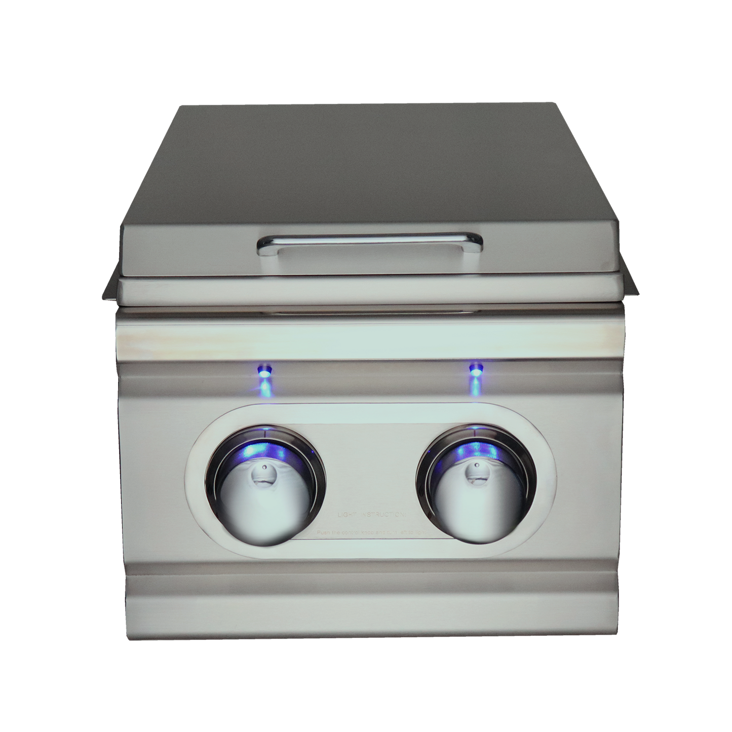 RCS Cutlass Pro Double Side Burner with Blue LED Lights, Slide-In, Natural Gas - RDB1EL