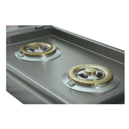RCS Cutlass Pro Double Side Burner with Blue LED Lights, Slide-In, Natural Gas - RDB1EL