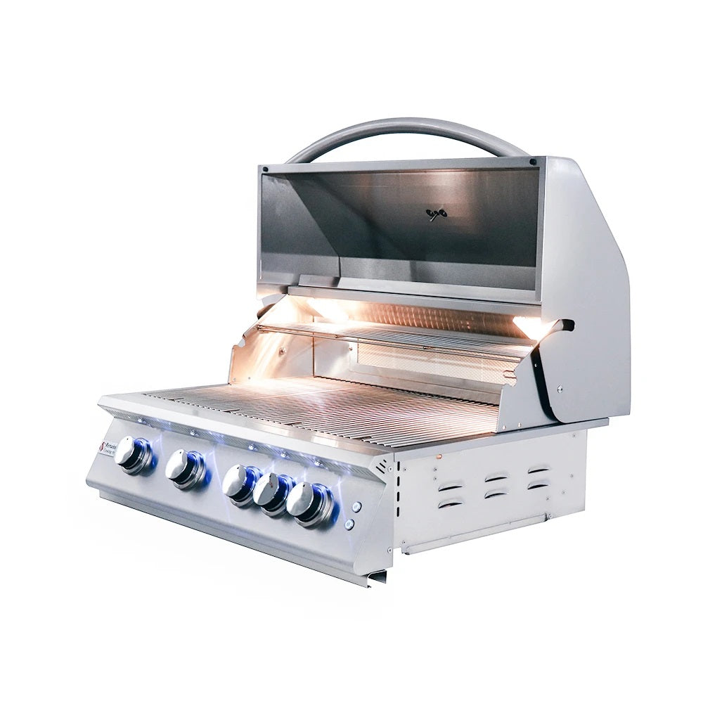 RCS 32" Premier Built-In Grill with Rear Burner & Blue LED Lights, Natural Gas - RJC32AL