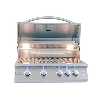 RCS 32" Premier Built-In Grill with Rear Burner & Blue LED Lights, Natural Gas - RJC32AL