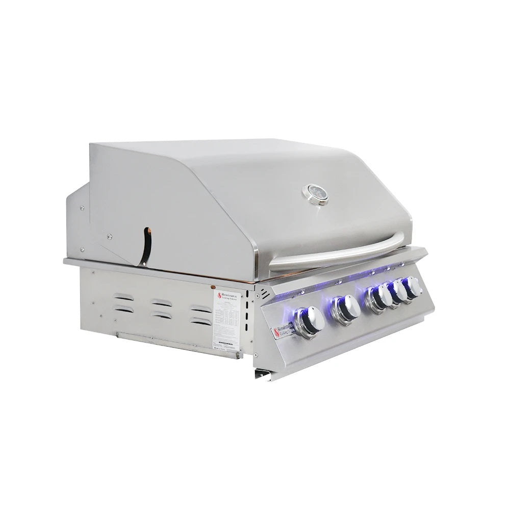 RCS 32" Premier Built-In Grill with Rear Burner & Blue LED Lights, Natural Gas - RJC32AL