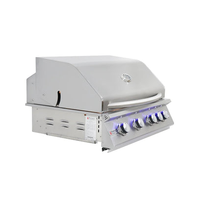 RCS 32" Premier Built-In Grill with Rear Burner & Blue LED Lights, Natural Gas - RJC32AL