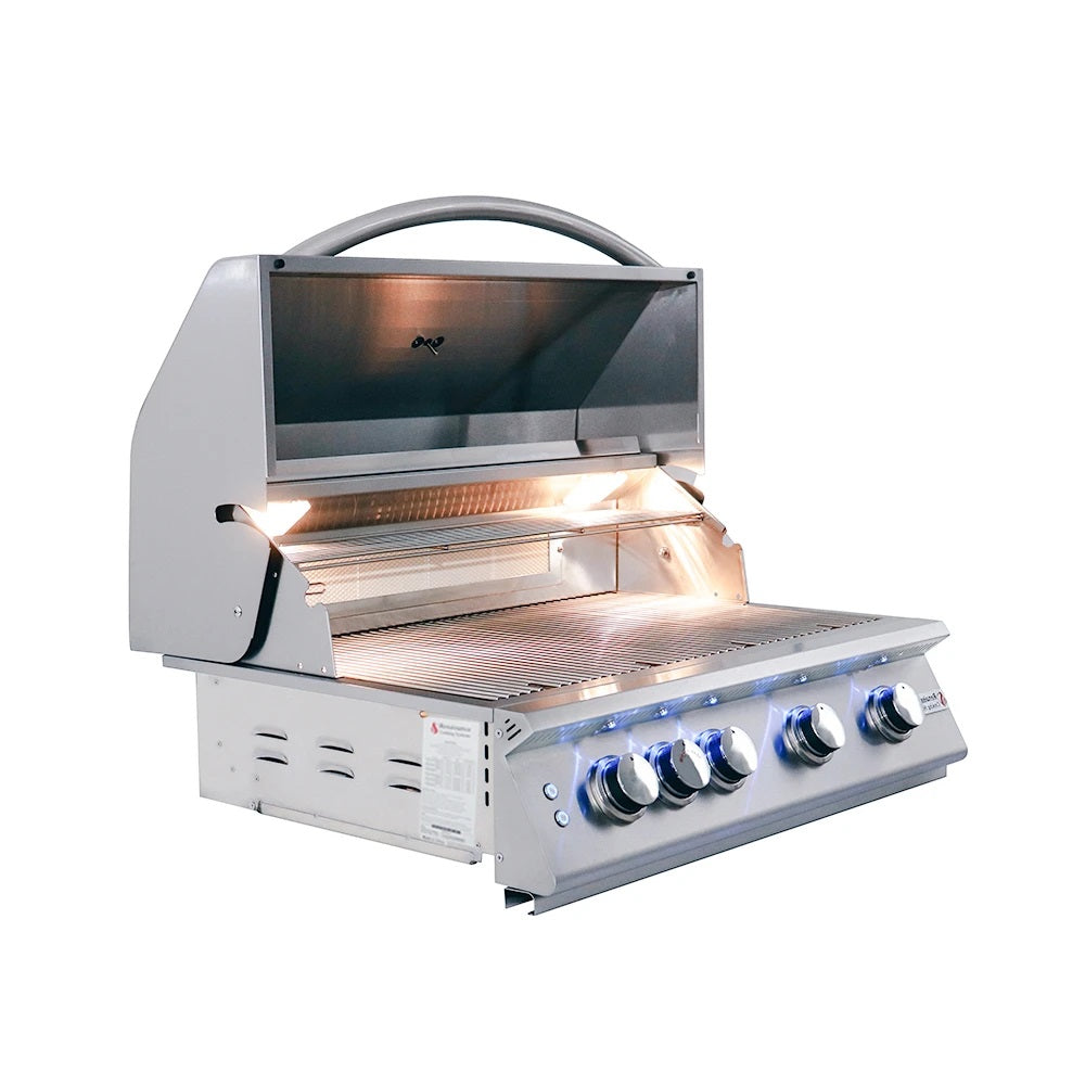 RCS 32" Premier Built-In Grill with Rear Burner & Blue LED Lights, Natural Gas - RJC32AL