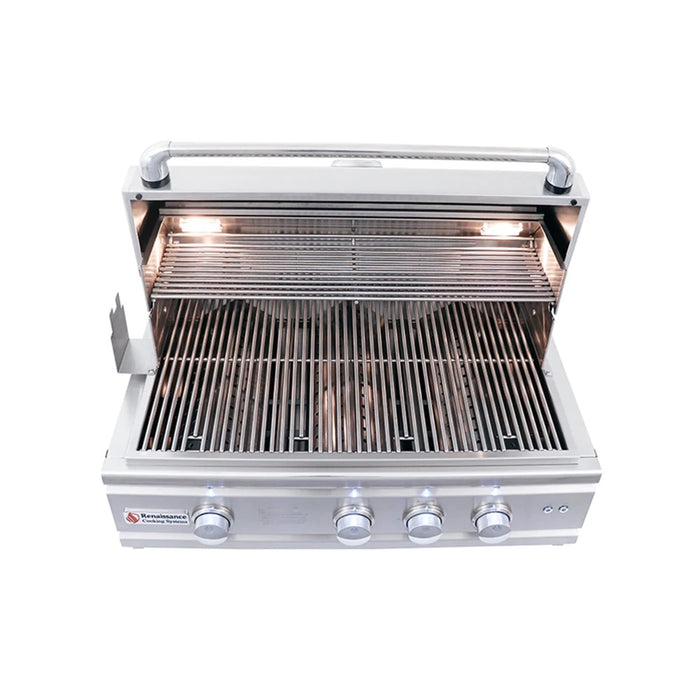 RCS 30" Cutlass Pro Grill, Blue LED W/Rear Burner - RON30aLP