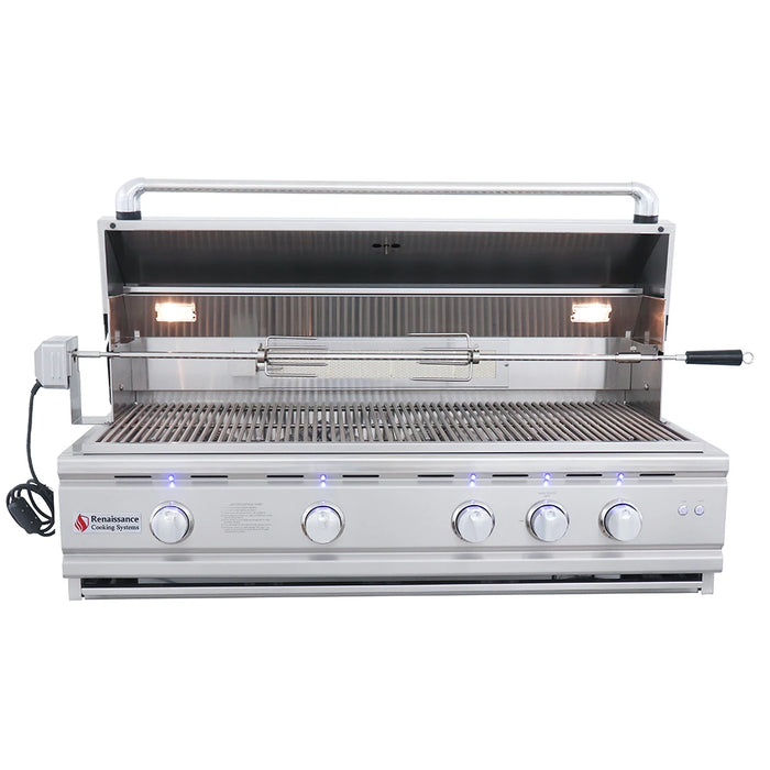 RCS 42" Cutlass Pro Grill, Blue LED W/Rear Burner - RON42aLP