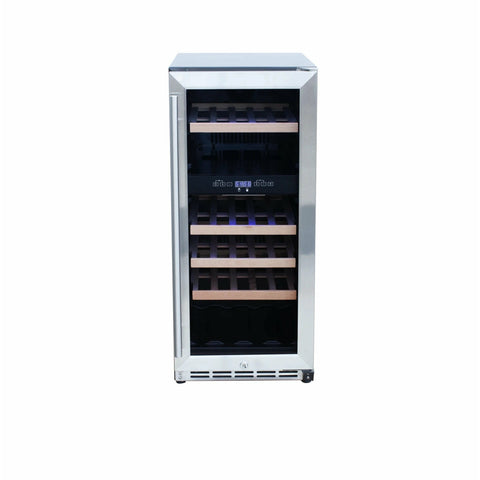 Image of RCS Stainless Steel Wine Cooler Refrigerator with 15" Glass Window Front - RWC1