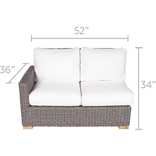 Image of Royal Teak Collection Sanibel 2-Seater Arm Right - SB2R