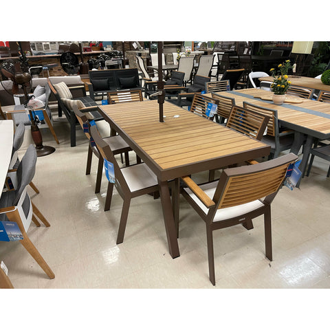 Image of Higold York Rectangular Dining Table (w/hole) - Latte - HGA-20178864