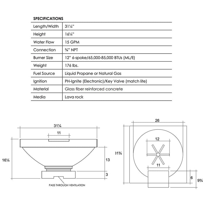 Prism Hardscapes - Ibiza Fire Water Bowl - PH-435